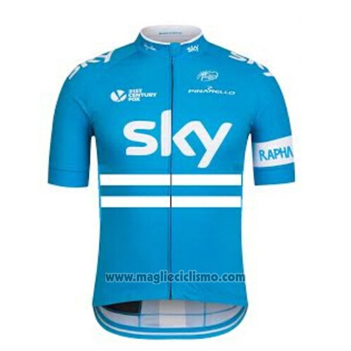 2016 Abbigliamento Ciclismo Sky Celeste Manica Corta e Salopette